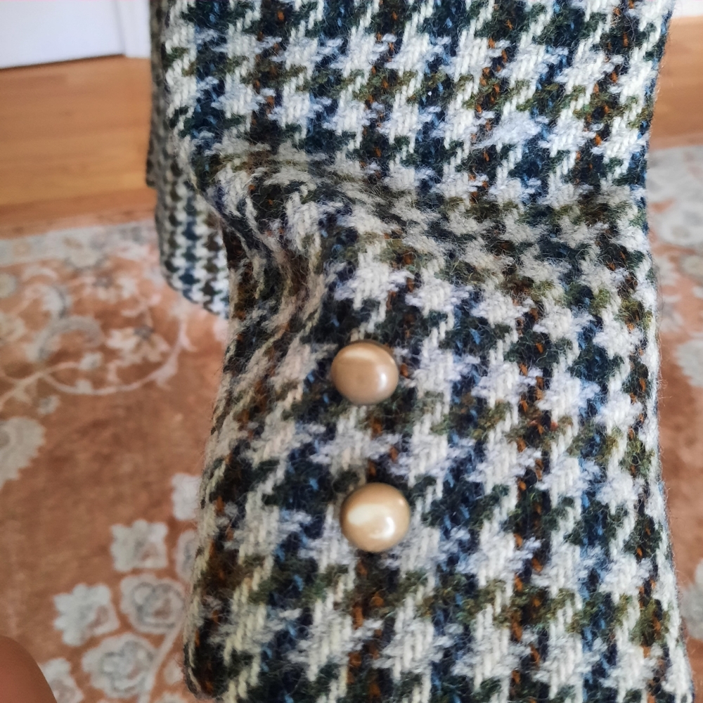 Vintage Houndstooth Pattern Fitted Jacket - image 7